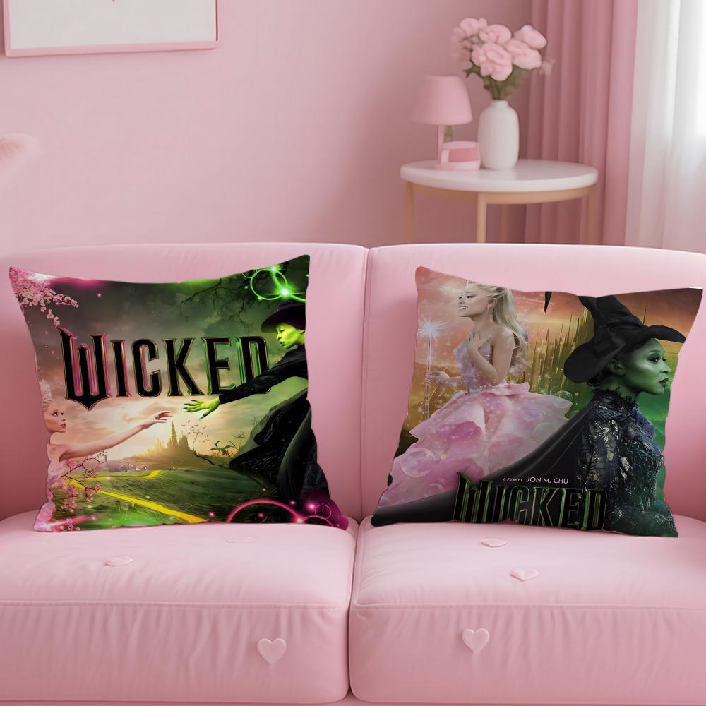 movies W-Wicked Part One Cushion Cover Comfortable Reversible Pillow Cover Ideal for Car Sofa Bedroom & Beyond