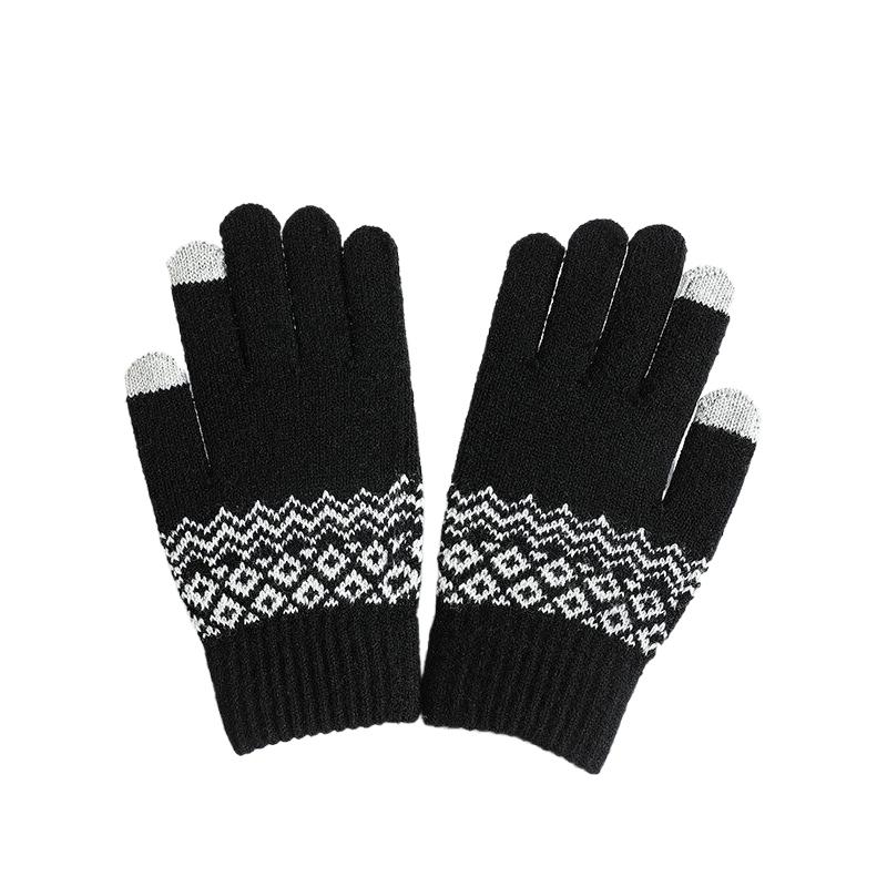 Gants Tricotés Chauds d'Hiver Gants Tricotés à Écran Tactile pour Téléphone Mobile Gants Chauds Épais d'Hiver pour Cyclisme et Équitation Gants Adultes pour Hommes et Femmes