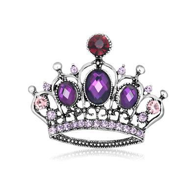 Spilla a forma di corona di strass Vintage per maglione, cardigan, cappotto, revers di abito da lavoro, gioiello da donna, regalo