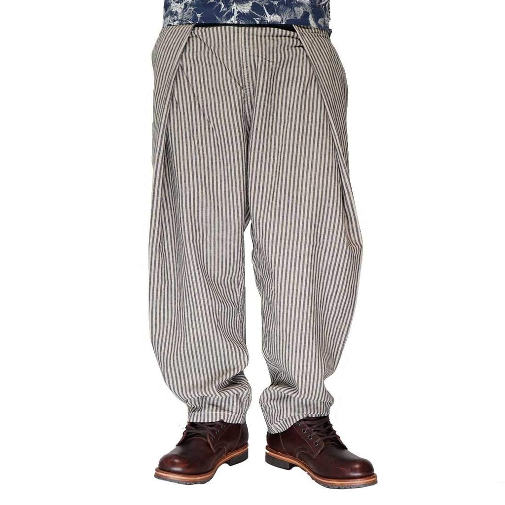 Kojima Jeans Relax Balloon Cropped Vertical Sarouel Bike Pants, Stretch, Makuake, Men's Pants, Indigo, LX-105-Hickory-M