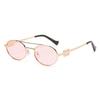 European and American 1111 small frame sunglasses sunglasses double beam oval sunglasses women's concave shape light luxury style