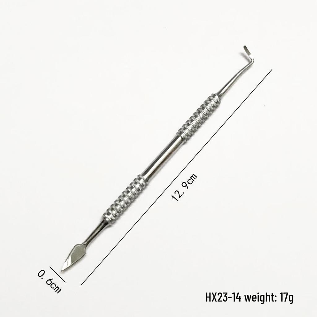 Stainless Steel Double-Headed Cuticle Pusher and Nail Scraper Tool
