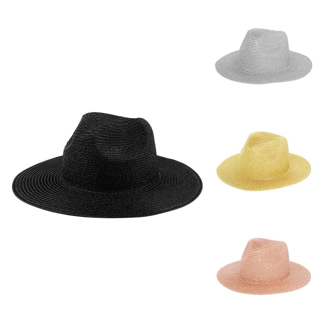 Stylish Summer Straw Hat Wide Brim Uv Protection Breathable For Fashion-conscious Individuals