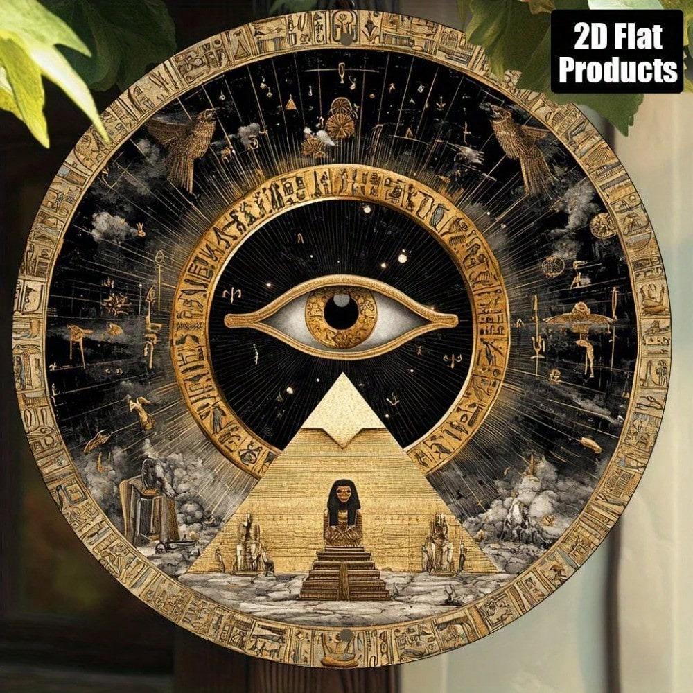 Egyptian Wall Art Plaque Eye Of Horus Pyramid Golden Black Ancient Hieroglyphics Home Decor Bathroom Bedroom Living Room Kitchen