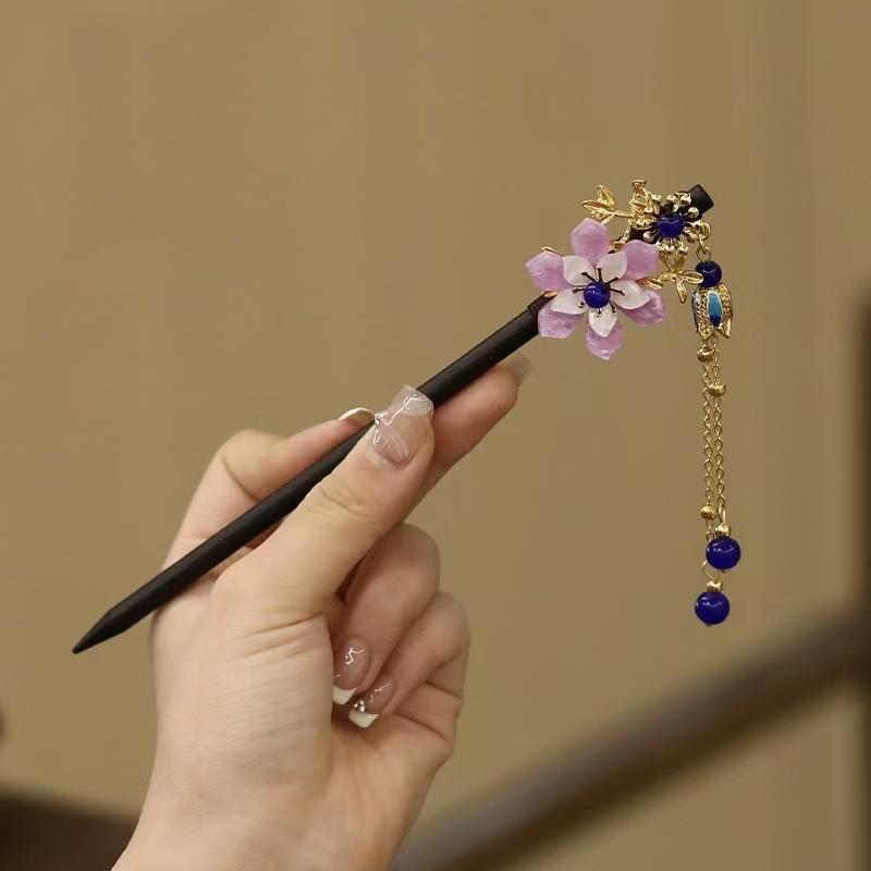 1pc Elegant Wooden Hairpin Set Simple Solid Color Headband Hair Coiling Tool Hanfu Dress Accessories Women's Hair Accessories