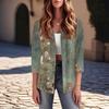 Women's Button Down Cardigan T Shirts 3/4 Sleeve V Neck Tees Casual  Fashion Printed T-shirt Tops