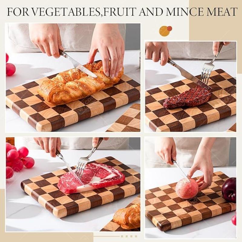 Acacia Wooden Cutting Board Thicken Splicing Checkerboard Solid Wood Non-slip Chopping Board for Cut Fruit Vegetable Board