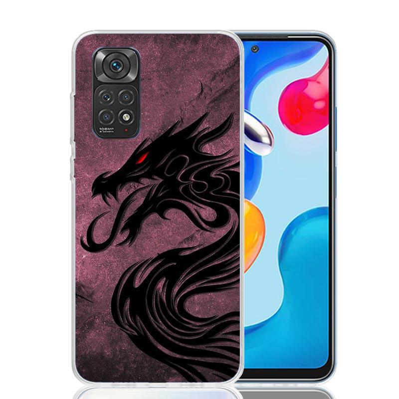 Japanese Dark Dragon Tattoo Phone Case For Xiaomi Redmi Note 15 14 13 12S 12 Pro Plus 11S 11E 11 11T 10S 10 Art Soft Pattern Cov