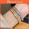 Geometric Gold Plated Zirconium Oval Cuff Bracelet For Fashion Women