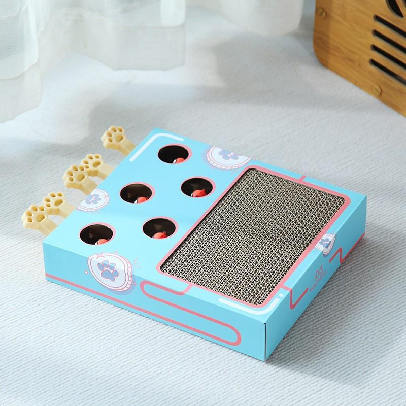Cat Hunt Toy Wood, SCRATCH RESISTANT Surface Supports Natural Claw Sharpening, Whack A Mole Game Offers Interactive Fun