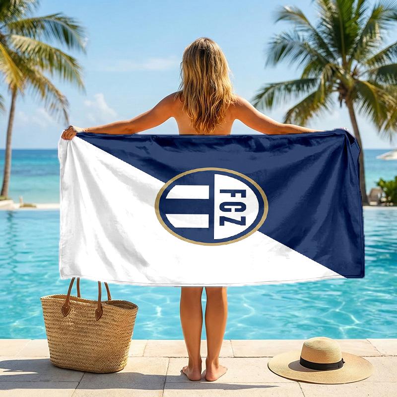 FC Zürich Print Quick Dry Beach Towel Microfiber Absorbent Portable Travel Swimming Towel