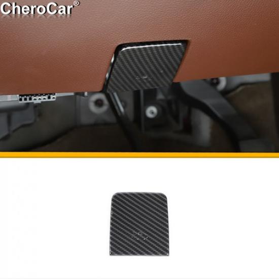Engine Hood Switch Button Trim Carbon Fiber For Chevy Silverado GMC Sierra 14-18
