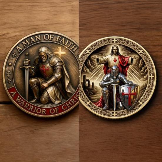 1/2/3/5 st Kristna Jesus Utmaningsmynt Dubbelsidigt Krigare Riddare Bön Tro Token Dekoration Samlare Historiker Souvenirmynt Religiös Gåva