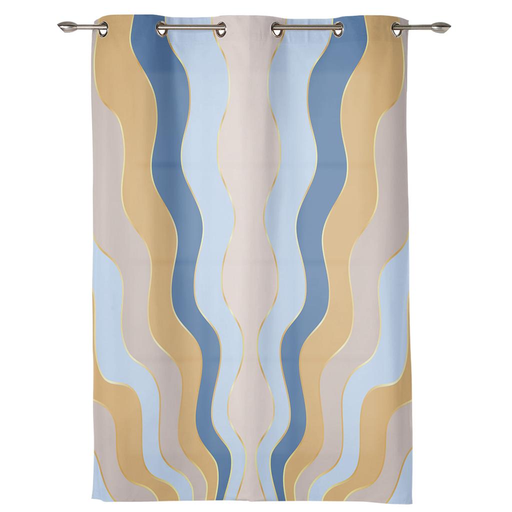 Gradient Ripple Texture Window Curtain Living Room Luxury Valance Curtain for Bedroom Home Kitchen Decor Curtain