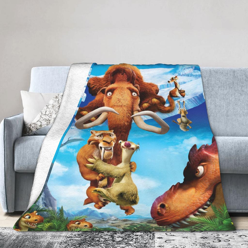 Cartoon Ice Ages Blanket Fleece Autumn/Winter  Breathable Ultra-Soft Throw Blanket for Home Travel Rug Piece