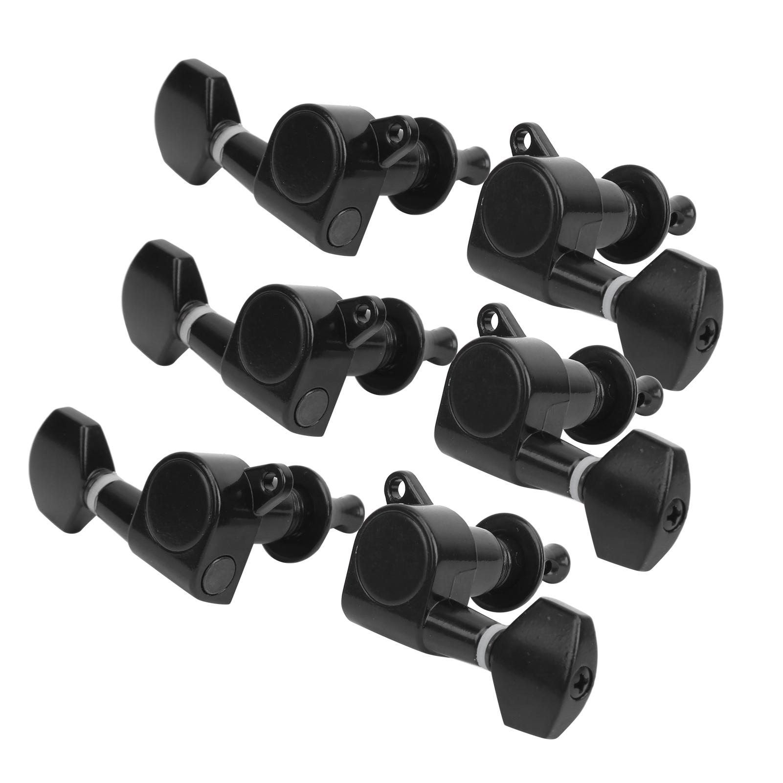 

6 шт. Колковые механизмы с блокировкой для электрогитар с полностью закрытыми колками, аксессуары, черные чёрный