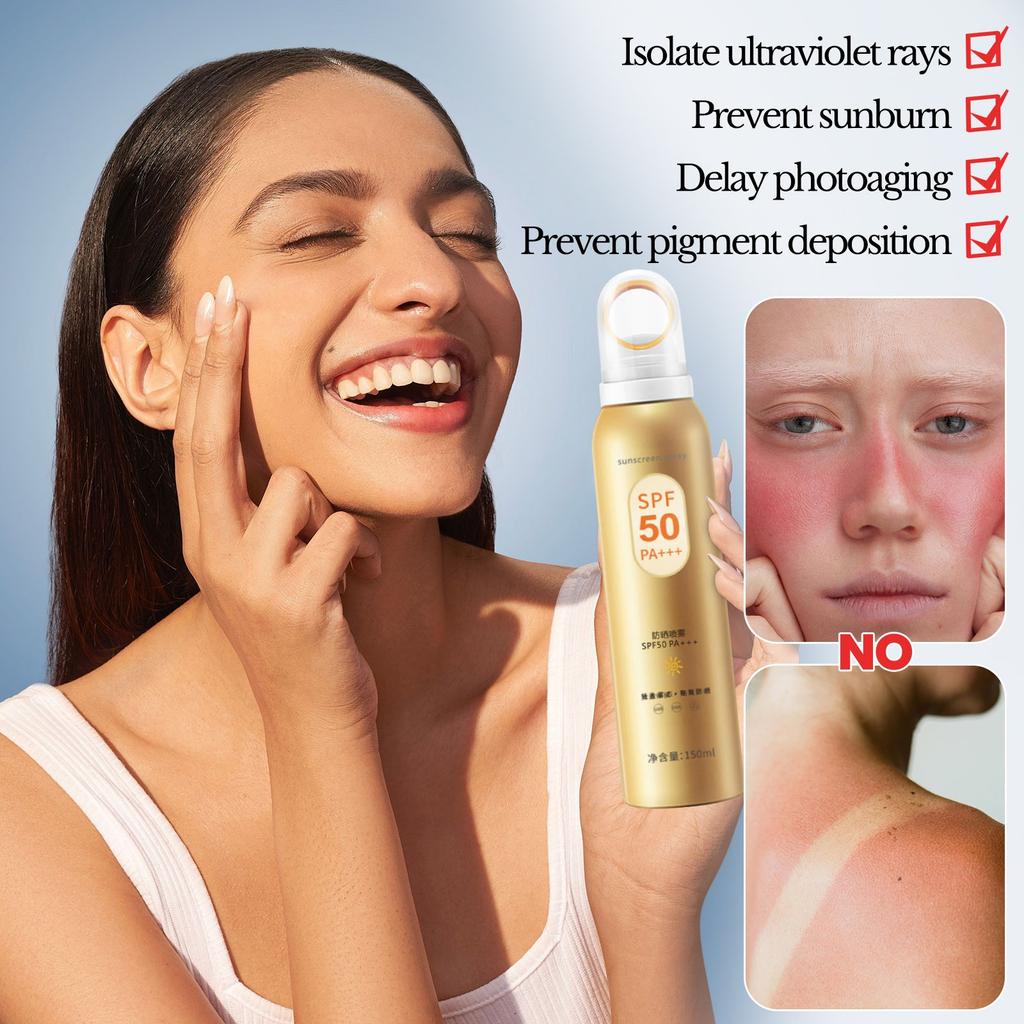 Sunscreen Spray Anti-UV Small Aperture Whitening Concealer Sunscreen Waterproof Anti-Sweat Full Body Sunscreen 150ml