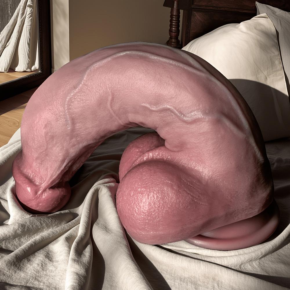 Large Thick Realistic Liquid Silicone Dildo, Soft Veined Texture with Strong Suction Cup, Odorless Durable Material, Adult Toy for Couples