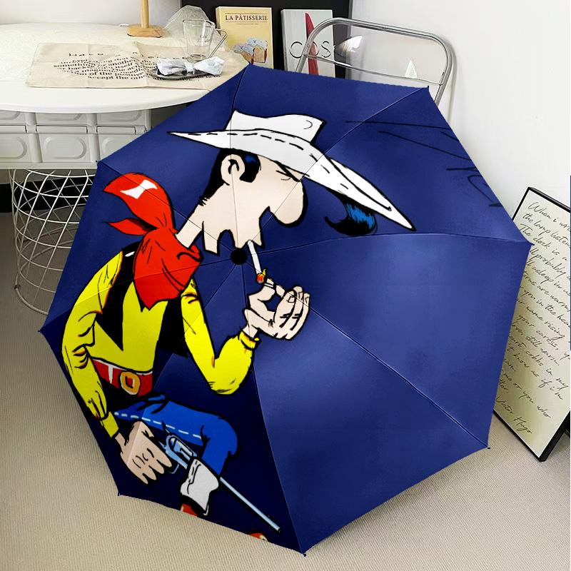Luke Wild West Umbrella Folding umbrella, automatic umbrella 8-Frame for Travel, camping Use Gift for Halloween Christmas