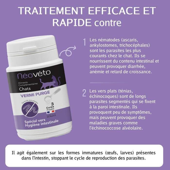 Vermifuge CHAT - NEOVETO - Néovéto - Naturel - Actifs vétérinaires - Fabriqué en France