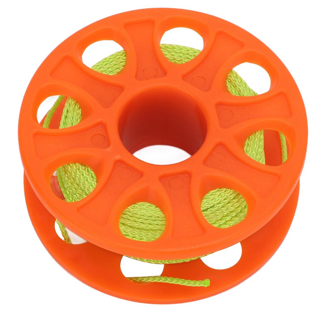 Diving Finger Reel Scuba Reel with Double End Hook 30m Fluorescent Green Line for Underwater Sports Orange
