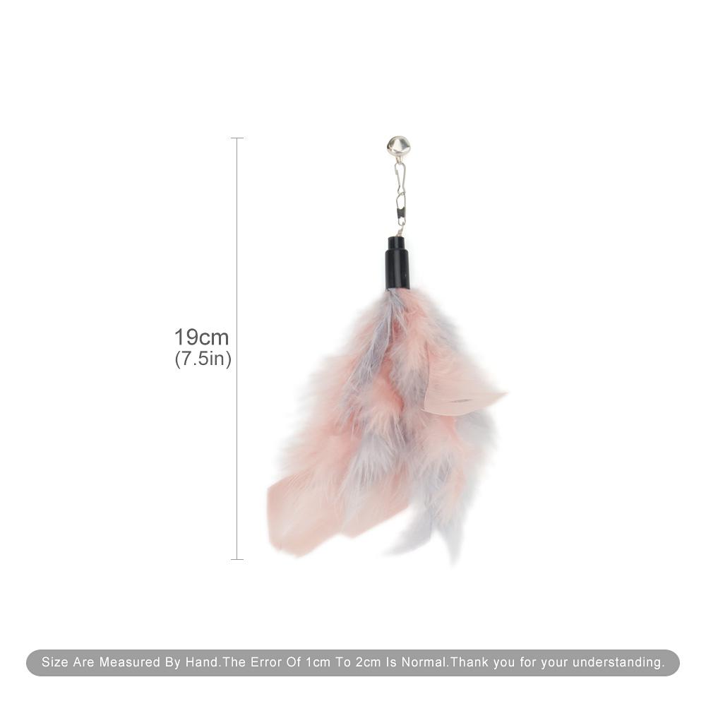 5pcs Random Mix Feather Cat Toy Replacement Accessories Bright Color Funny Cat Stick Teaser Pet Toy