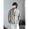 Checkered Retro Shirt Men'S Summer Outfit Hong Kong Style Student Loose And Niche Design Fun New Men'S Top For Outdoor Wear