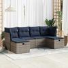 VidaXL Garden Lounge Set 6 Pcs with Grey Cushions Wicker 3325327