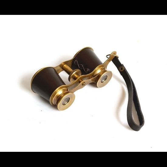 

Бінокль Captains Brass - Ручний бінокль з коричневої шкіри з твердої латуні Opera Glasses - бінокль кишенькового розміру для дітей,