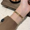 Retro Gold Square Dial Bracelet Watch - Classic European & American Style Women's Bangle