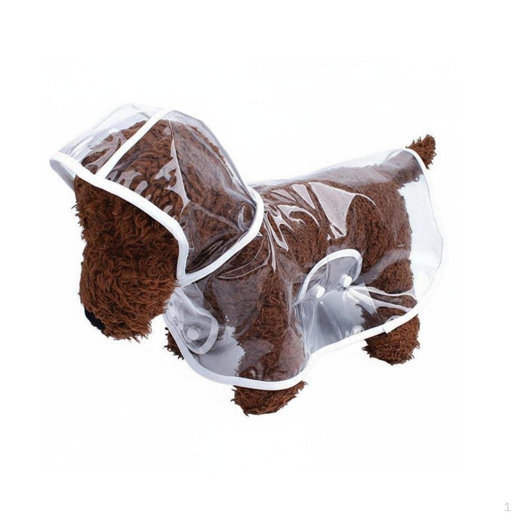 Transparent Dog Raincoat Waterproof Clear Rain Jacket Easy to Wear Pet Cape for Dogs,