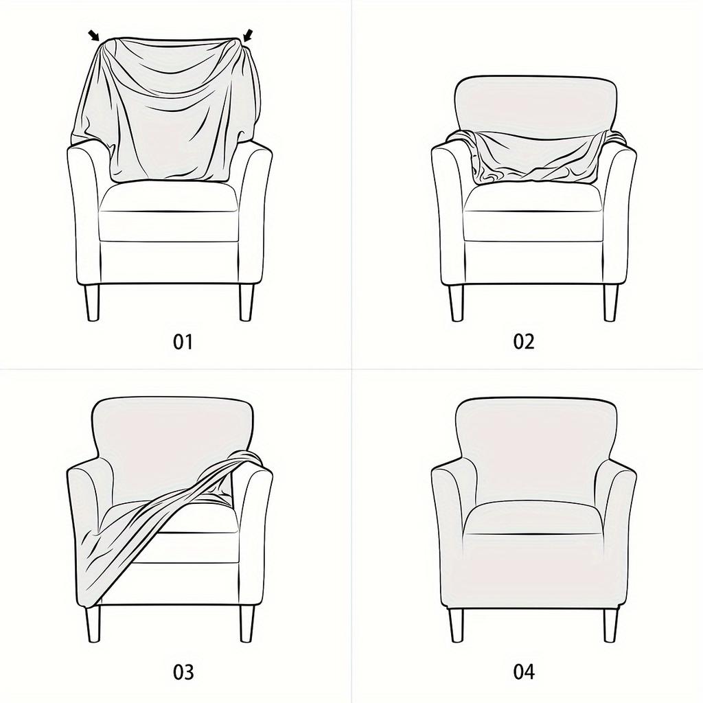 1Pc Armchair Cover Removable Stretch Tub Arm Chair Slipcover Solidastic Single Sofa Slipcovers For Study Bar Counter