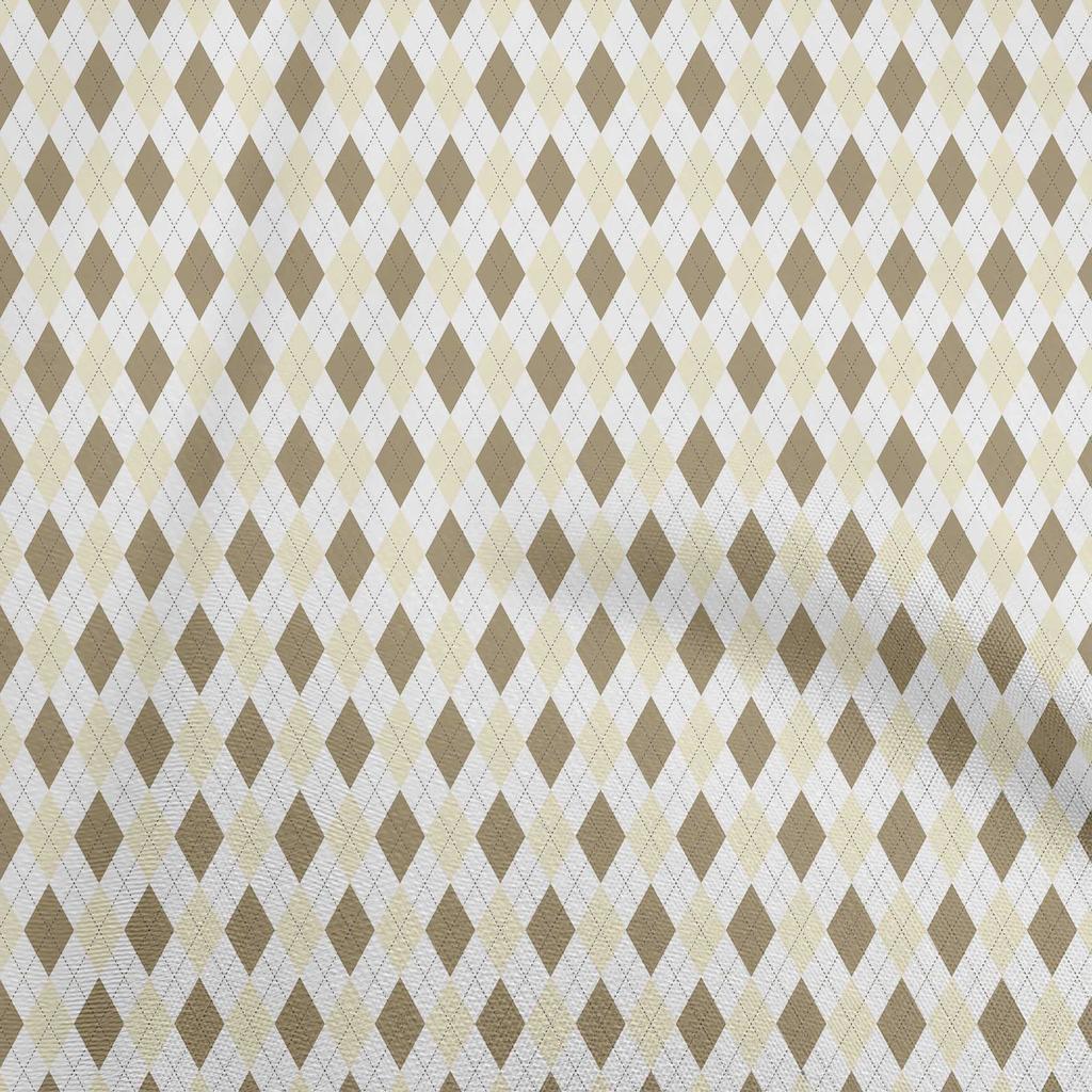oneOone Cotton Flex Dark Teal Blue Fabric Check Argyle Dress Material Fabric Print Fabric By The Yard 40 Inch