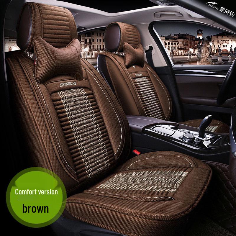 Purple Wind Chime Linen Car Seat Cover for Lexus LS500h/350/RX/LX - All Seasons, Full Coverage, Summer-Ready