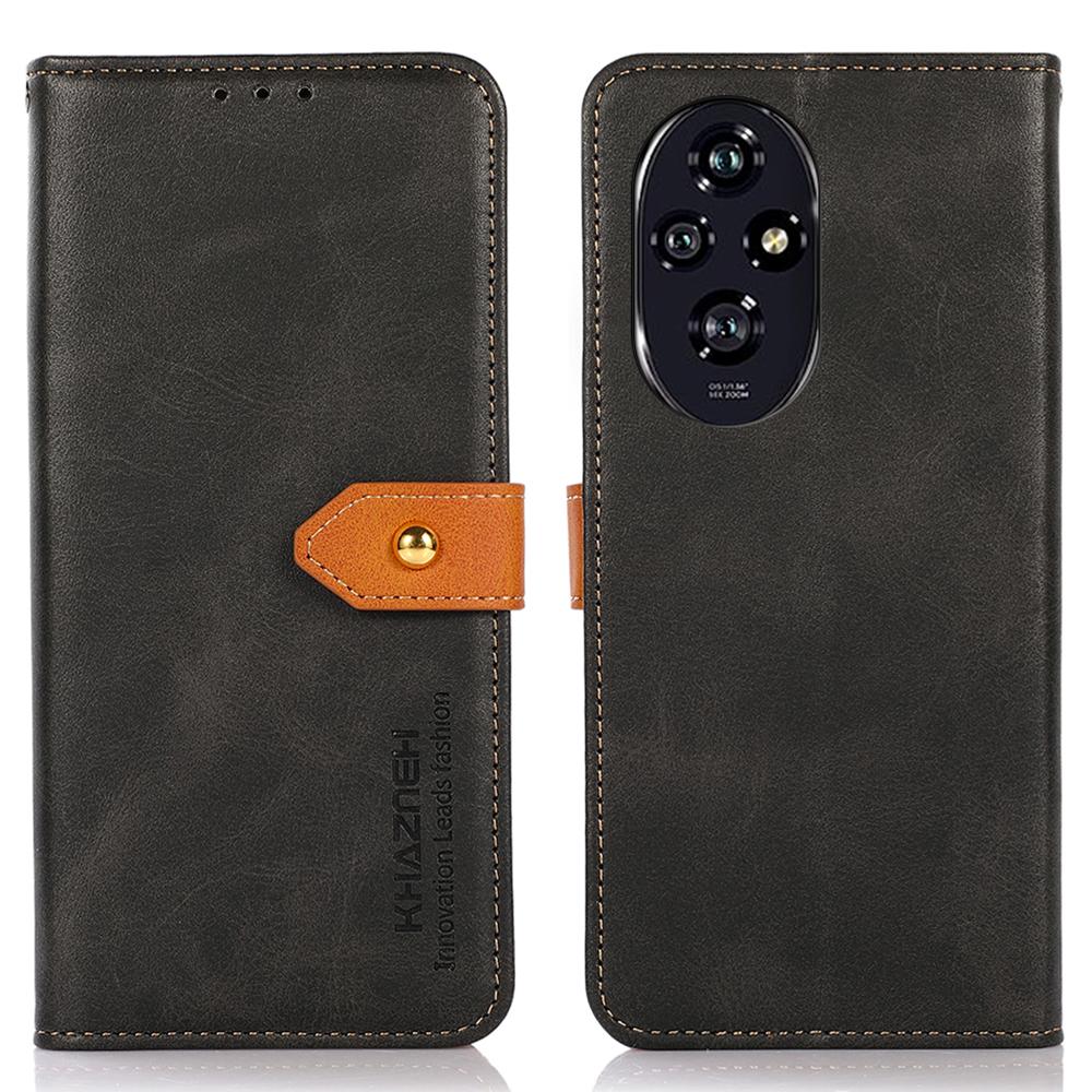 KHAZNEH For Honor 200 Pro 5G Case PU Leather Phone Cover Stand View Magnetic Clasp Protect