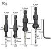 4pc Cone-shaped Countersunk Head Drill Hexagonal Shank Hole Expanding Drill Irregular Woodwork Drill Bit Hole Opener Tool Set