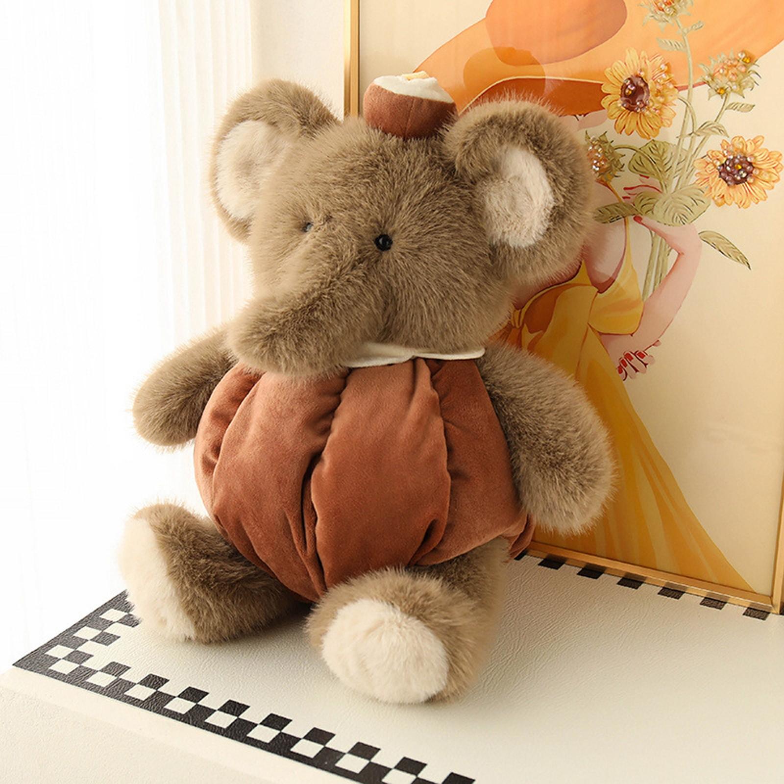 

Слон оранжевый медведь клубника плюшевый милый ребенок успокаивает плюшевую куклу сидячее положение One Size