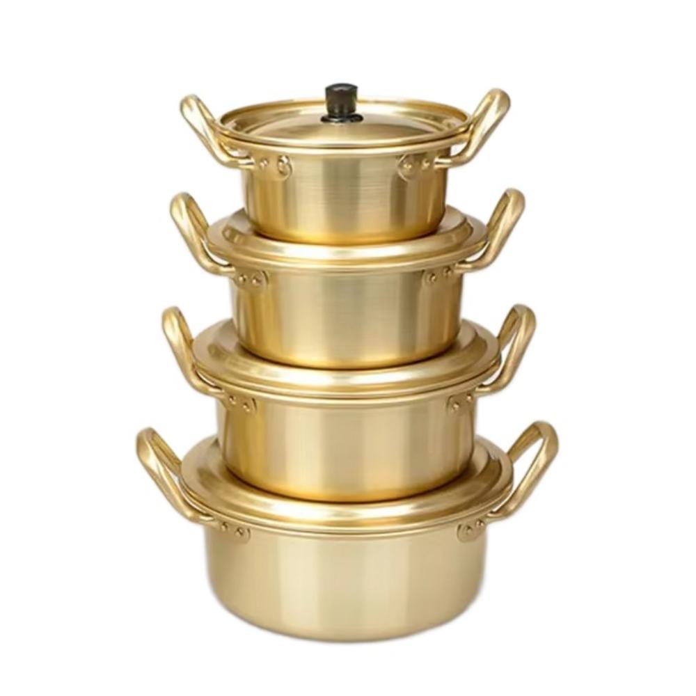 Aluminum Soup Hot Pot Gold Noodle Cooking Pot Commercial Ramen Noodle Pot  Kitchen Cookware