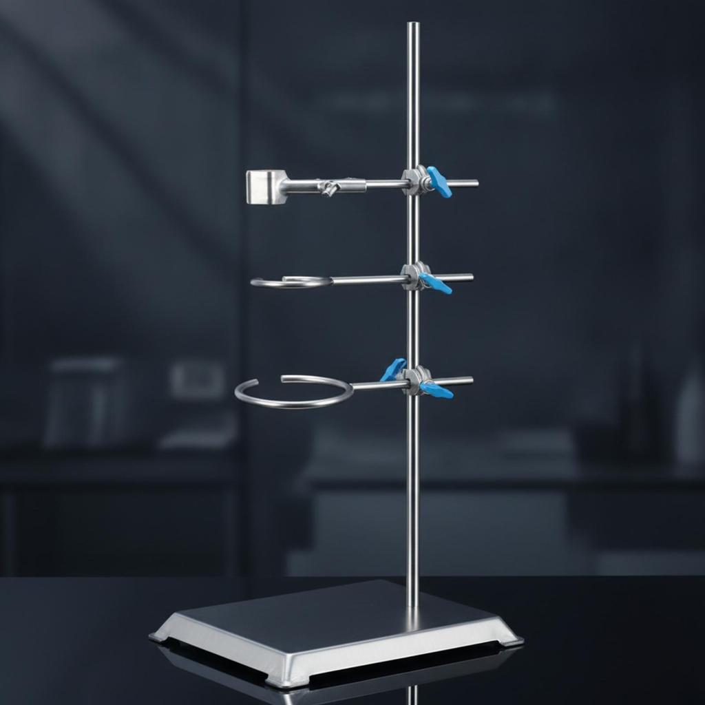 Scientific Support Stand Stainless Steel Lab with Clamp Adjustable for