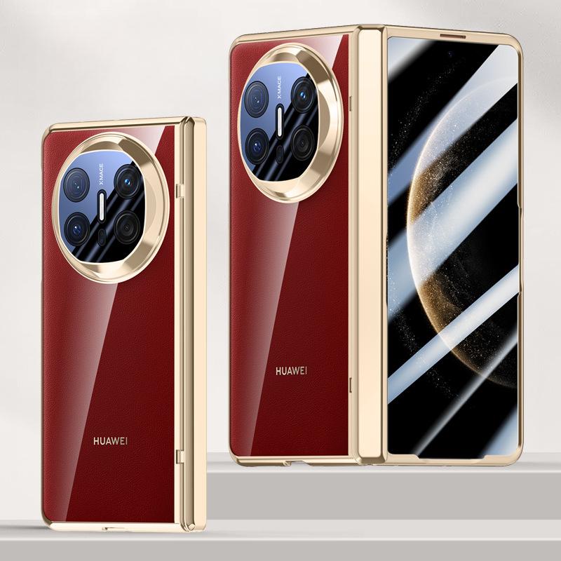 

Подходит для чехла для мобильного телефона Huawei Matex6, интегрированная откидная пленка с гальваническим покрытием, прозрачный всесторонний чехол, центральный вал на пружинном шарнире, противоударный рукав Huawei Mate X6