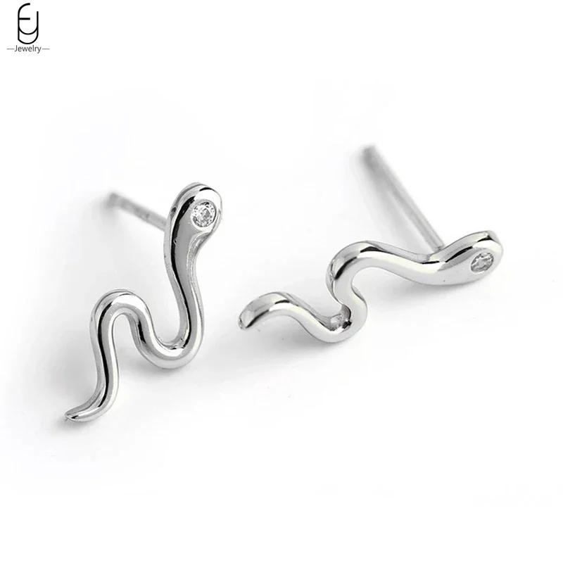 925 Silver Needle Vintage Snake Earrings Women Gold Round Ear Clips Punk Style Fashion Hoop Earrings Women Jewelry