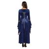 Women's Plus Size Dress Flared Sleeves Retro Long Gold Velvet Dress