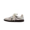Dexun shoes 2025 new lace edge flat baseplate shoes Forrest Gump shoes women's casual versatile silver ballet white shoes