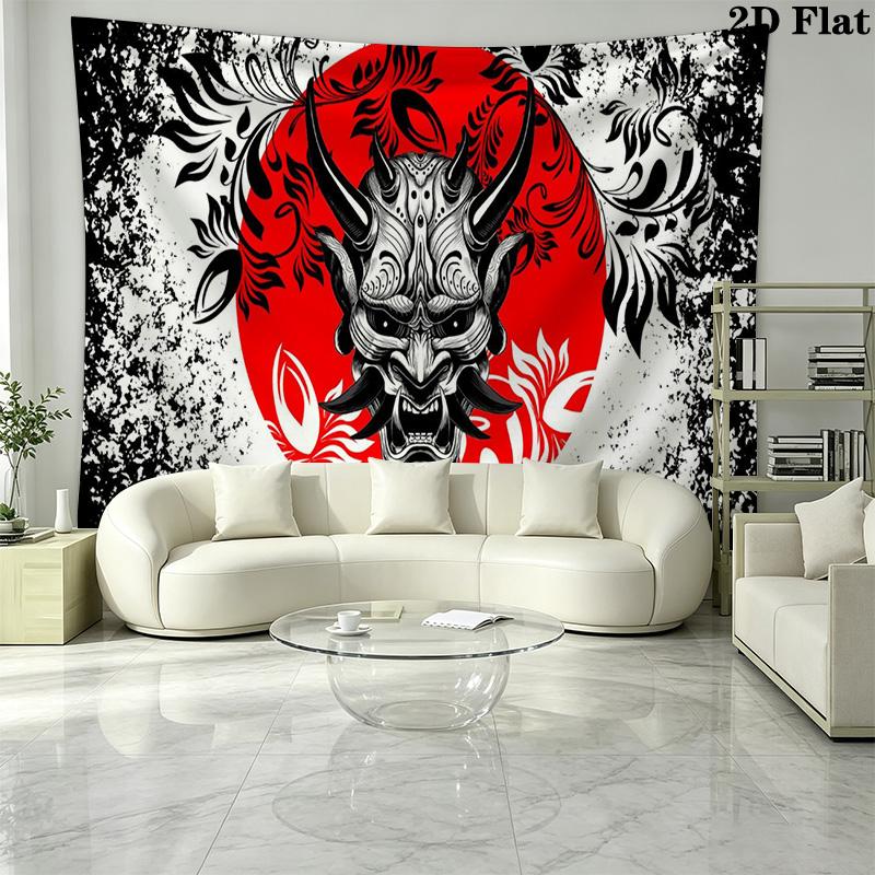 Samurai Wall Tapestry Aesthetic Wall Hanging Printed Fabric Blanket Decorative Tapestries for Bedroom Living Room Home Decor