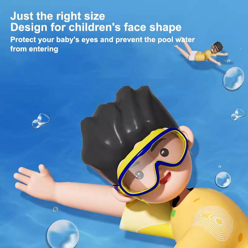 Swimming Goggles Large Frame Swimming Goggles Large Frame Hd Wide-Angle Anti-Fog Uv Protection Child Swimming Goggles No Leakage