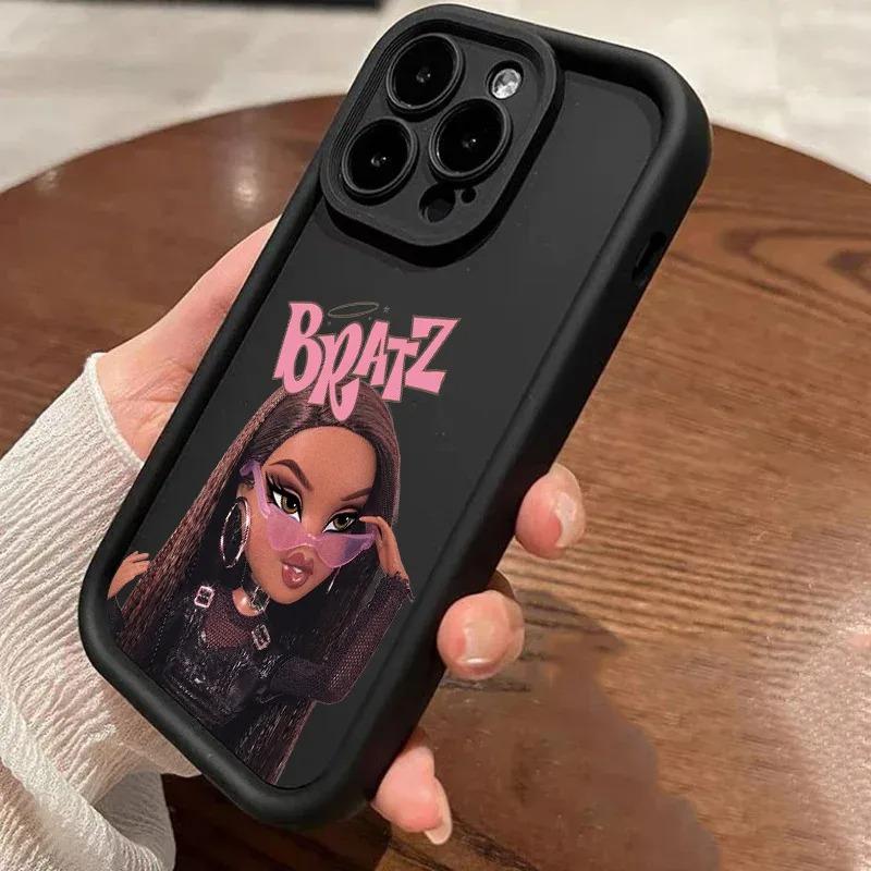 Soft Silicone Case For iPhone 16 Pro 14 15 Plus 11 12 13 Mini 15 Pro Max Coque 16Pro Shockproof Phone Cover Fashion Bratz Cute
