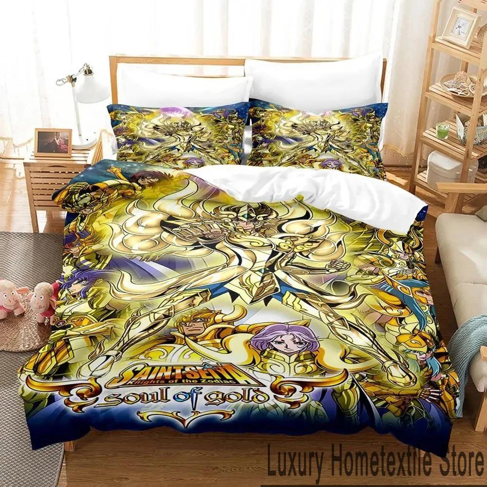 3D Print Anime Saint Seiya Bedding Set Boys Girls Twin Queen King Size Duvet Cover Pillowcase Bed Boys Adult Home Textileextile