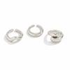 Smooth Surface Ring Set Metal Texture Ring Fashion Open Ring