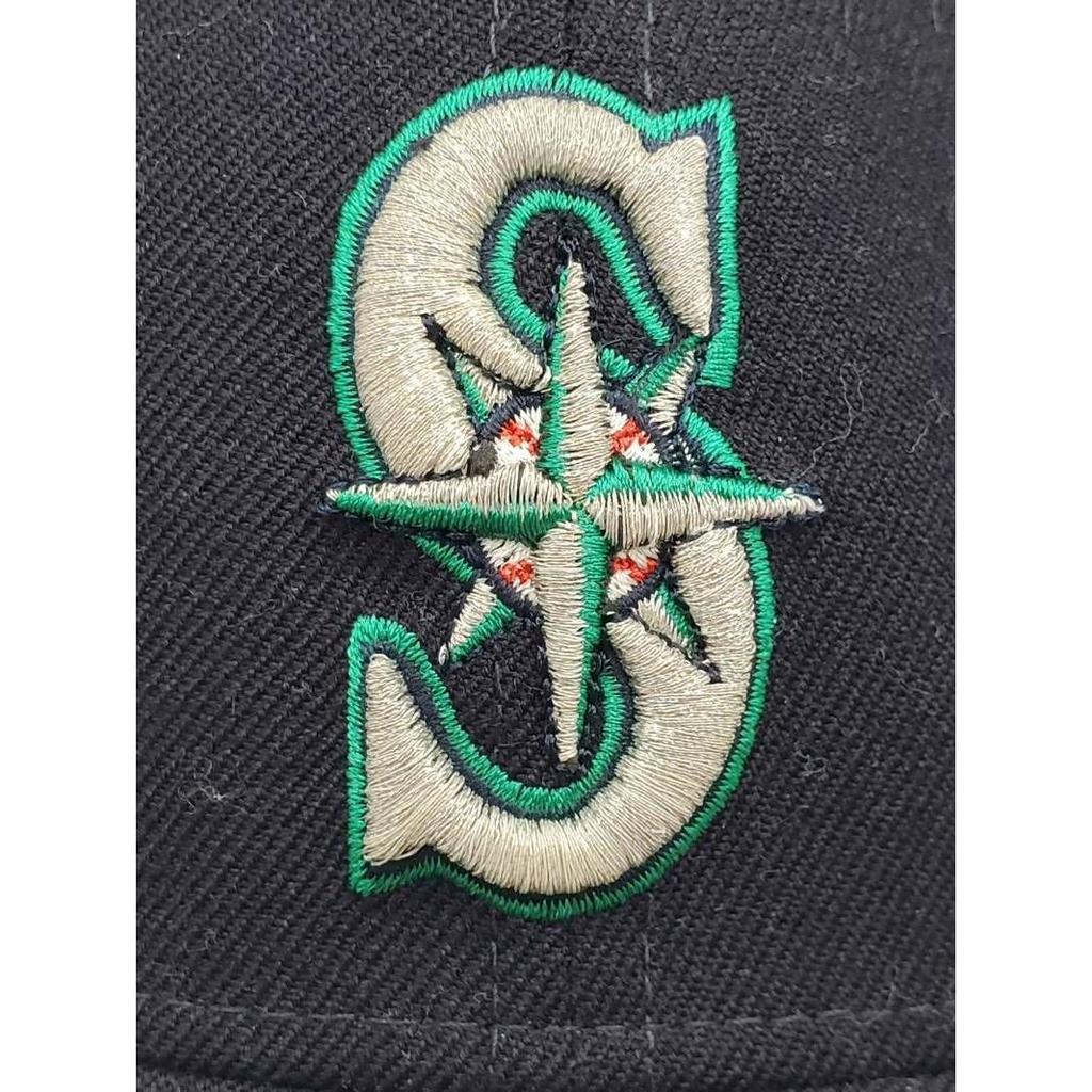 Used NEW ERA New Era 9FORTY Logo Embroidery Seattle Mariners Baseball Cap Cap Hat Black