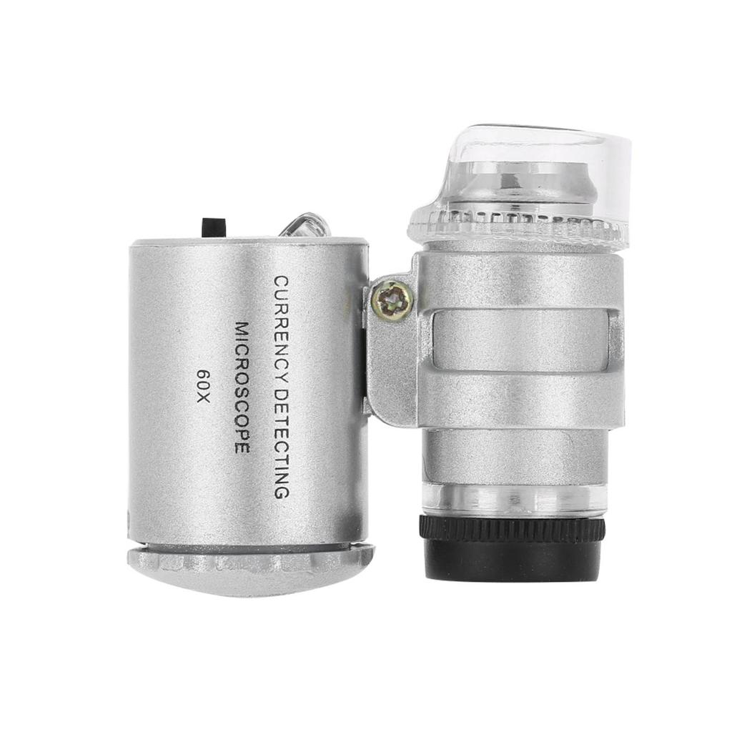LED Microscope 60X Magnifying Glass, Portable Magnifier with Light, Bright LED Lights for Jewelry and Currency Inspection, In-Depth Lo